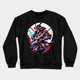 Electric Warrior: Neon Samurai Crewneck Sweatshirt